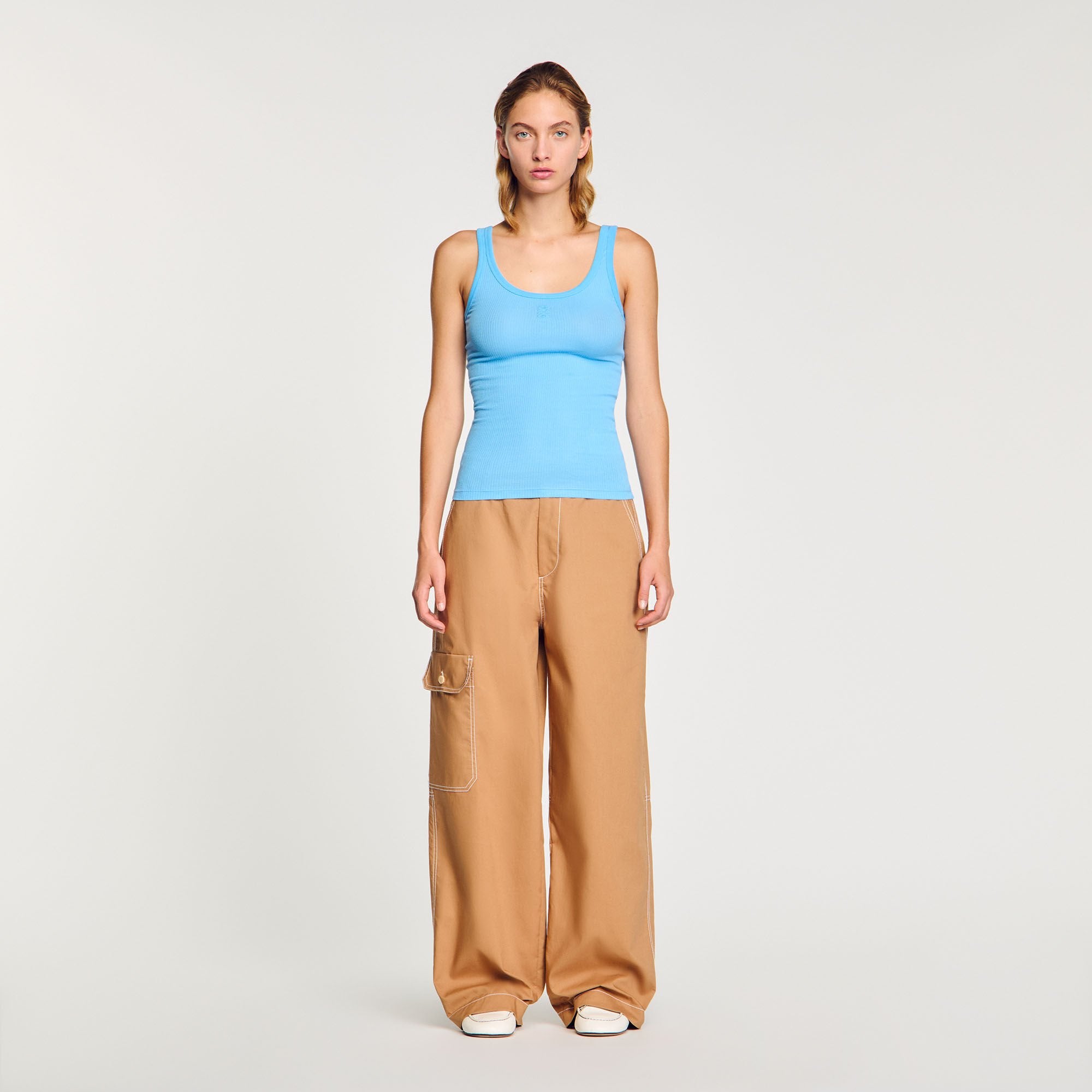 Sandro / Ribbed vest top Blue