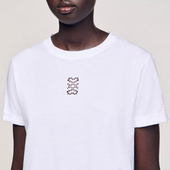 Sandro / Cotton T-shirt with embroidery White