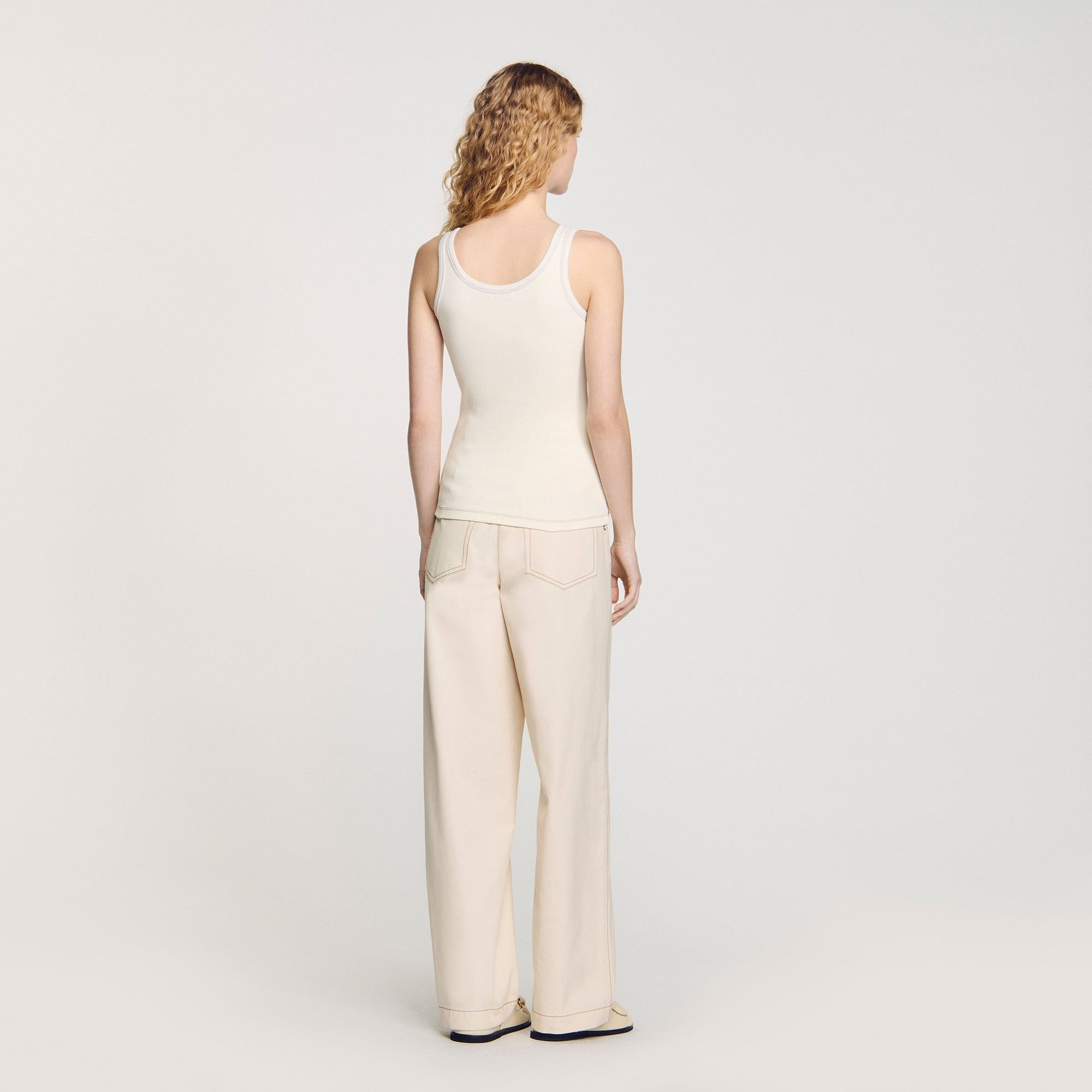 Sandro / Lace-up vest top Ecru