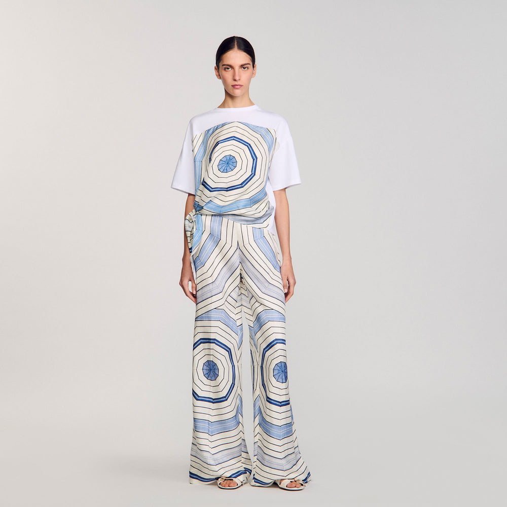 Sandro / Spiral print T-shirt Sky Blue