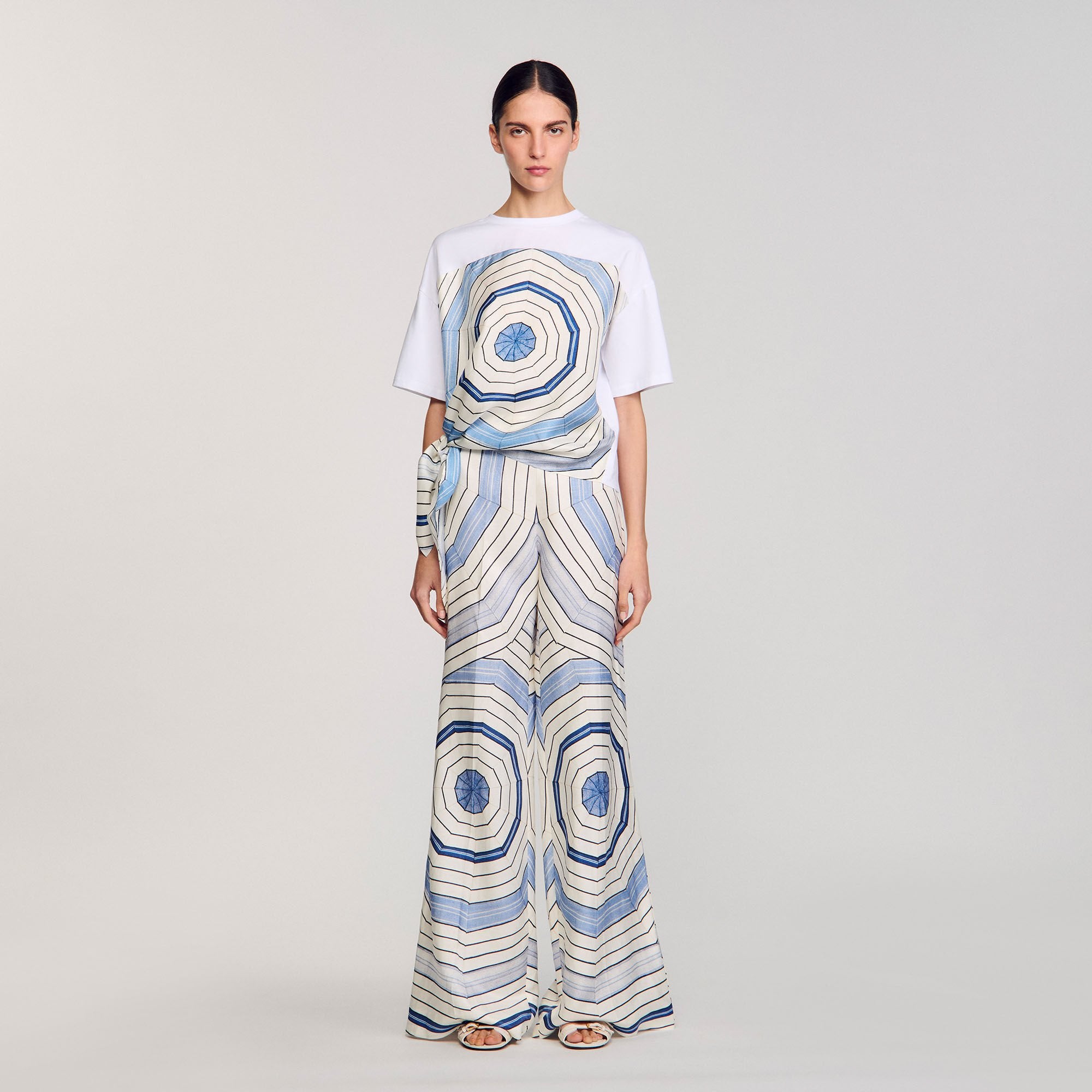 Sandro / Spiral print T-shirt Sky Blue