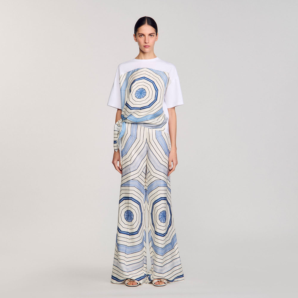 Sandro / Spiral print T-shirt Sky Blue