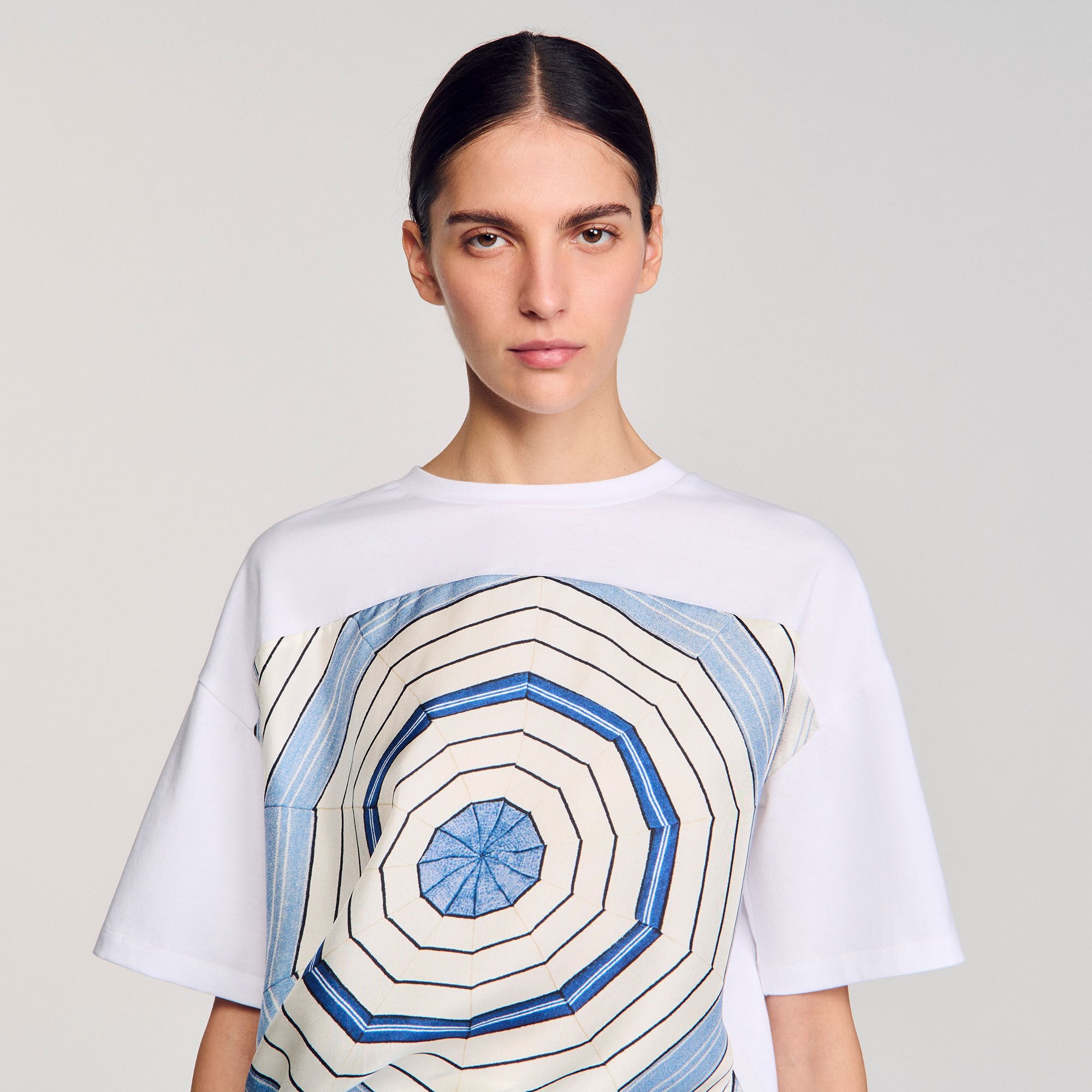 Sandro / Spiral print T-shirt Sky Blue