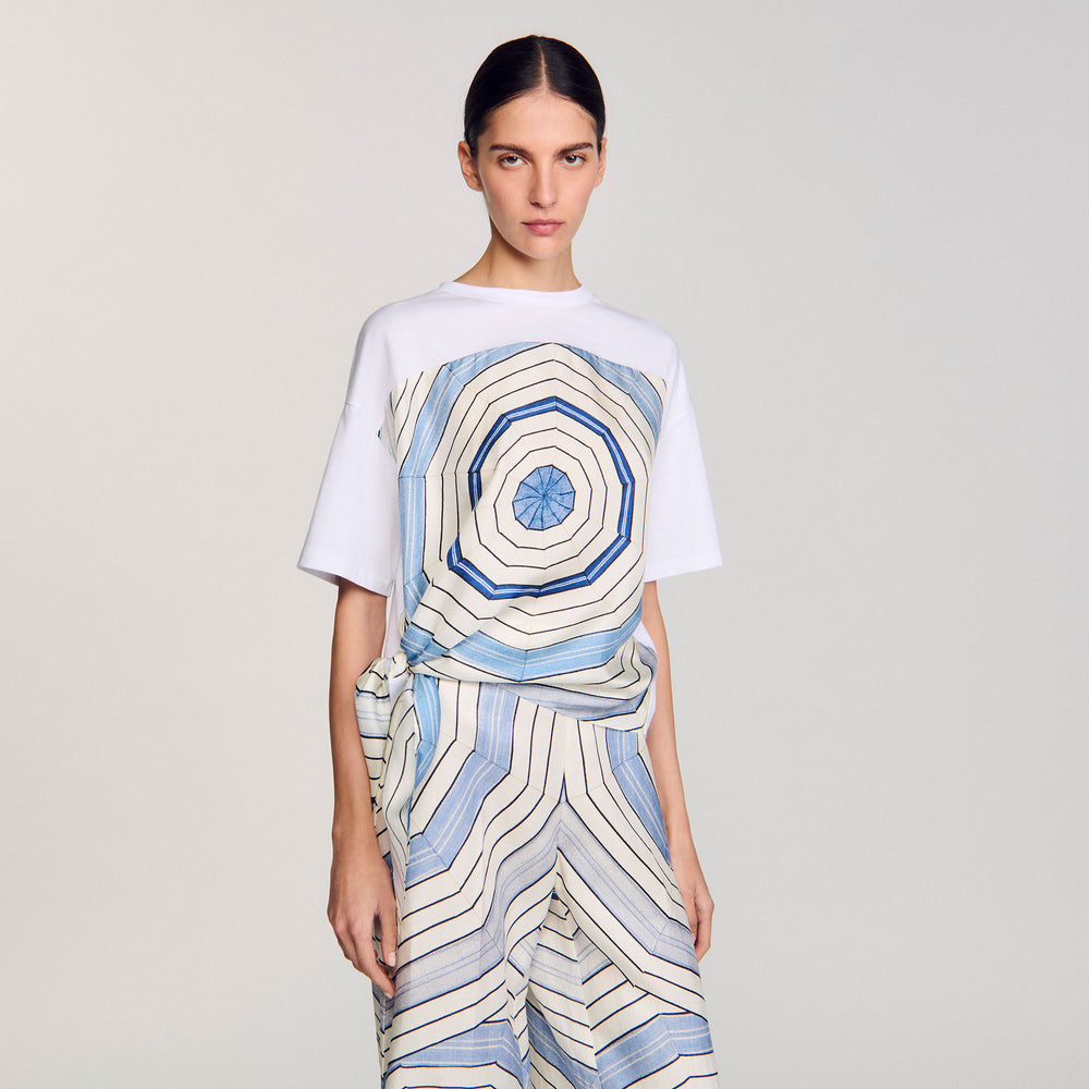 Sandro / Spiral print T-shirt Sky Blue