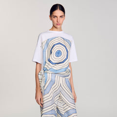 Sandro / Spiral print T-shirt Sky Blue