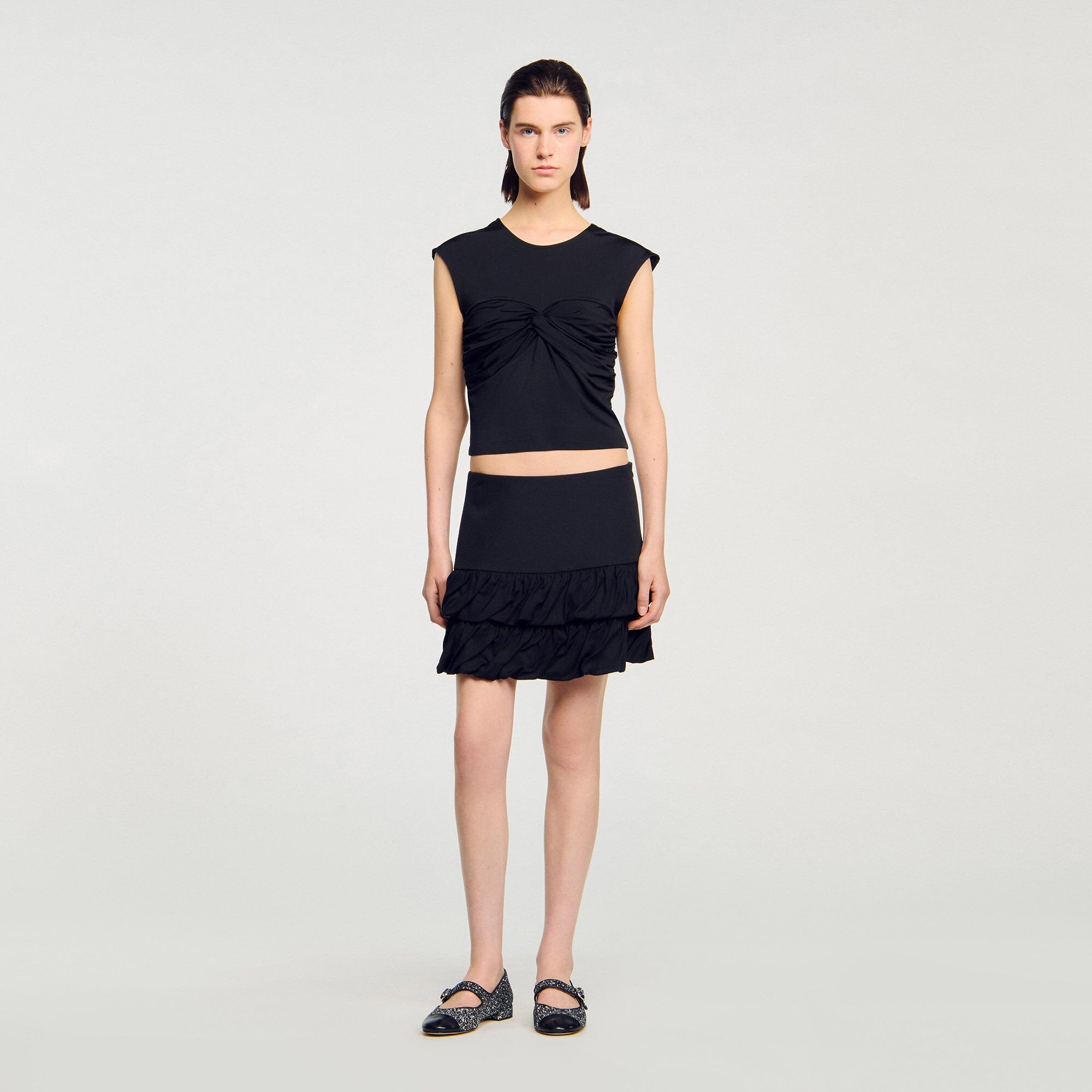 Sandro / Draped T-shirt Black