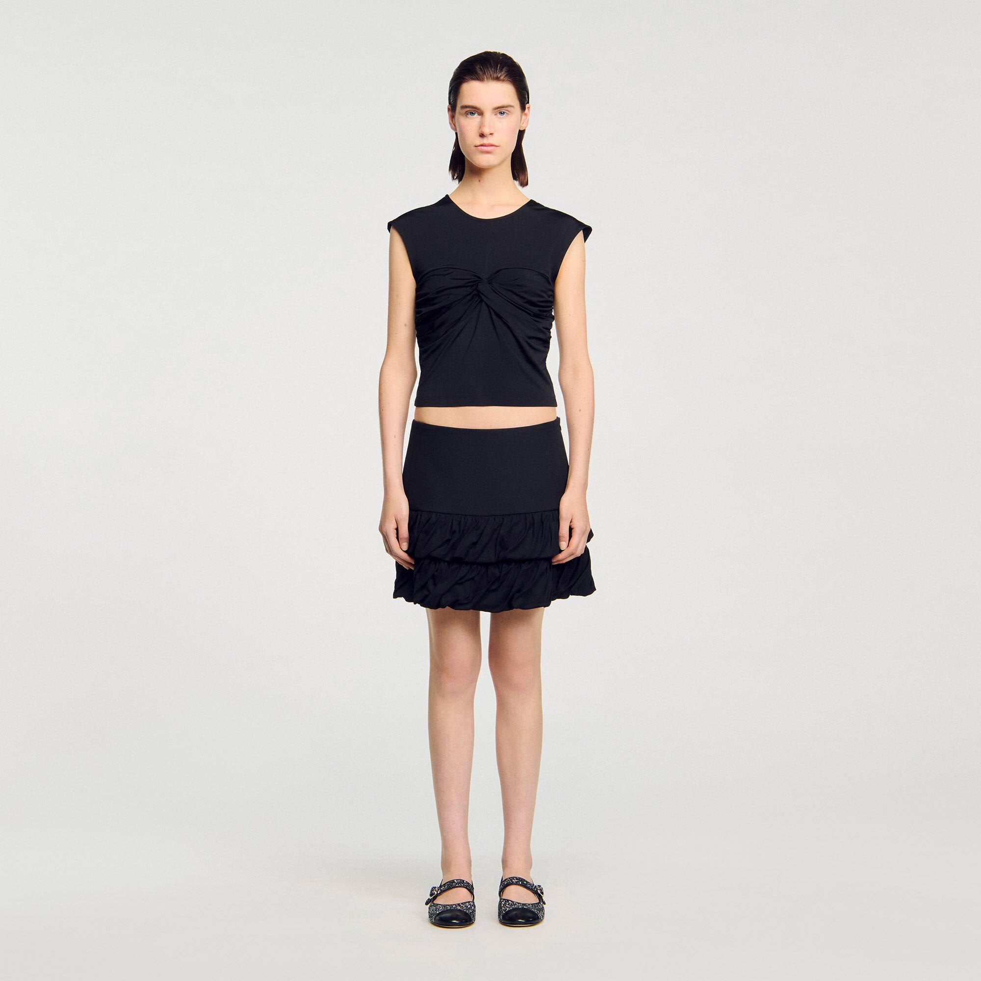 Sandro / Draped T-shirt Black