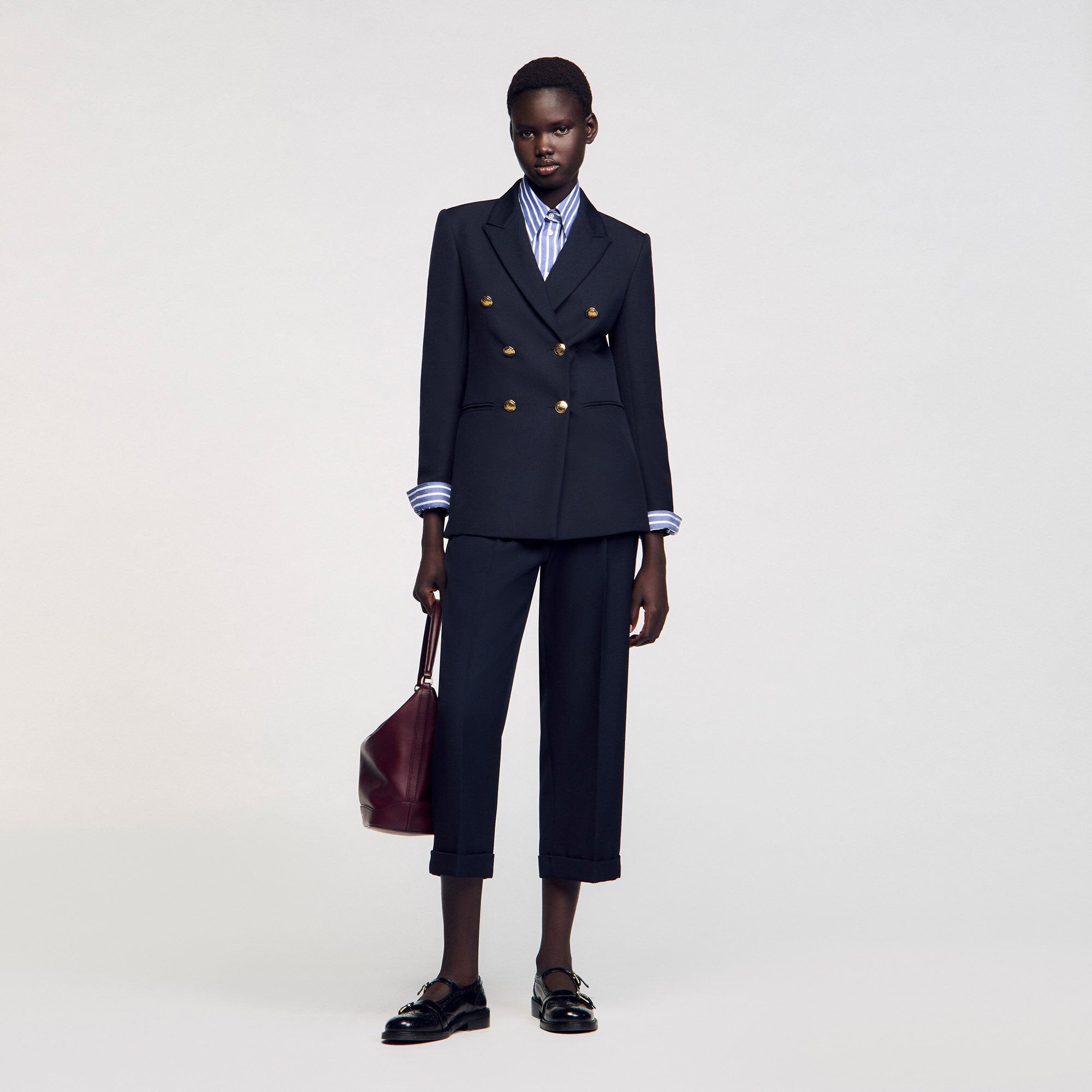 Sandro / Double-breasted suit jacket Navy Blue