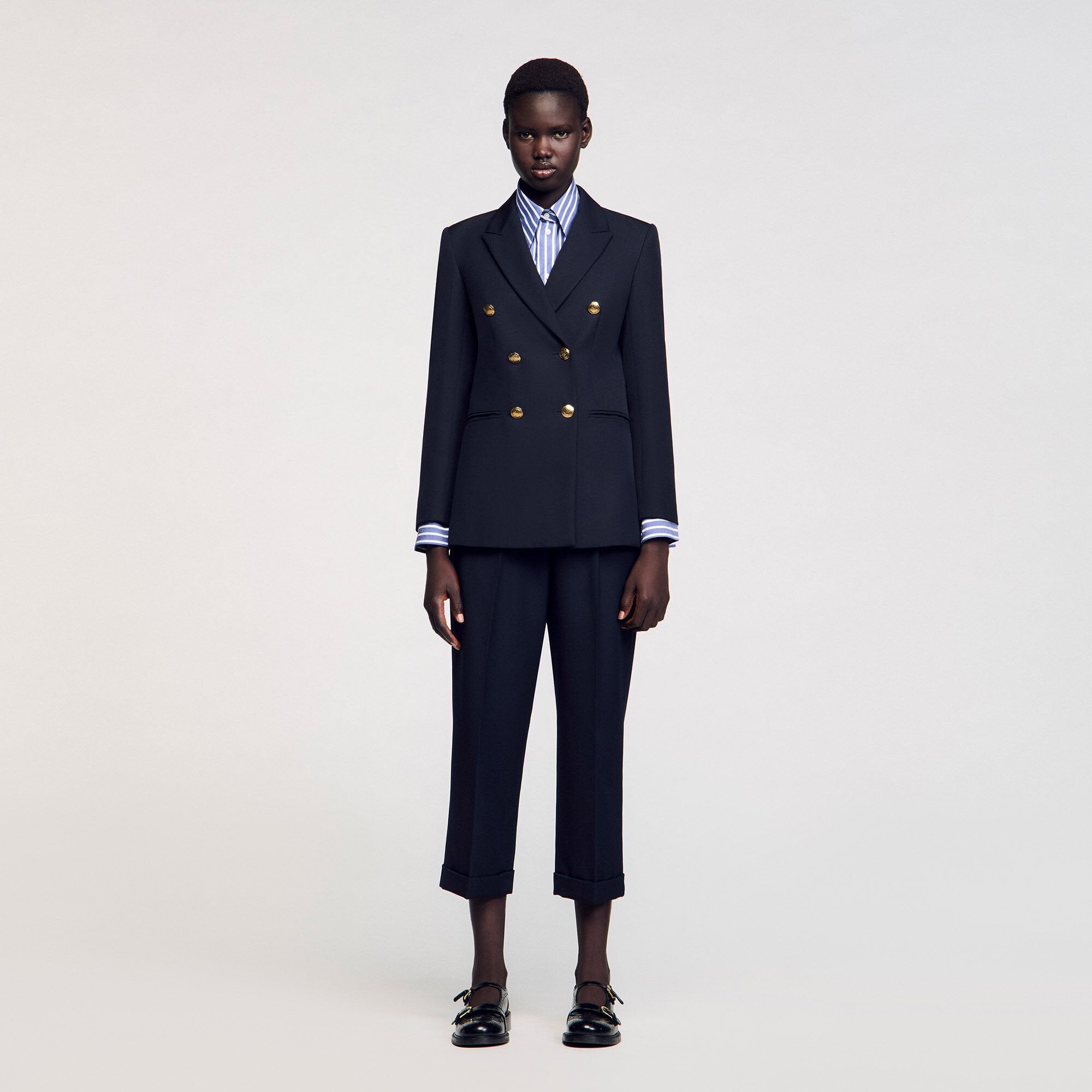 Sandro / Double-breasted suit jacket Navy Blue