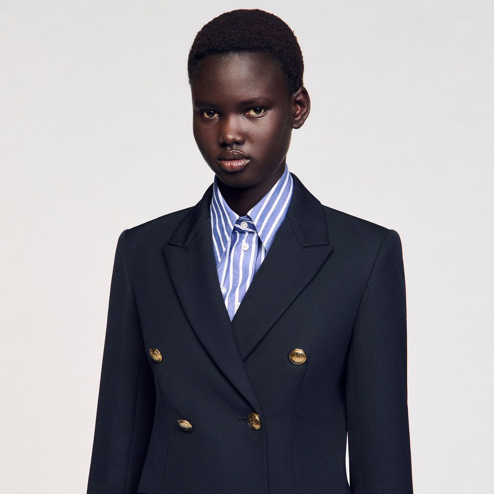 Sandro / Double-breasted suit jacket Navy Blue