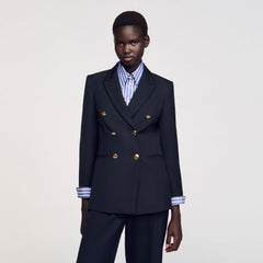Sandro / Double-breasted suit jacket Navy Blue