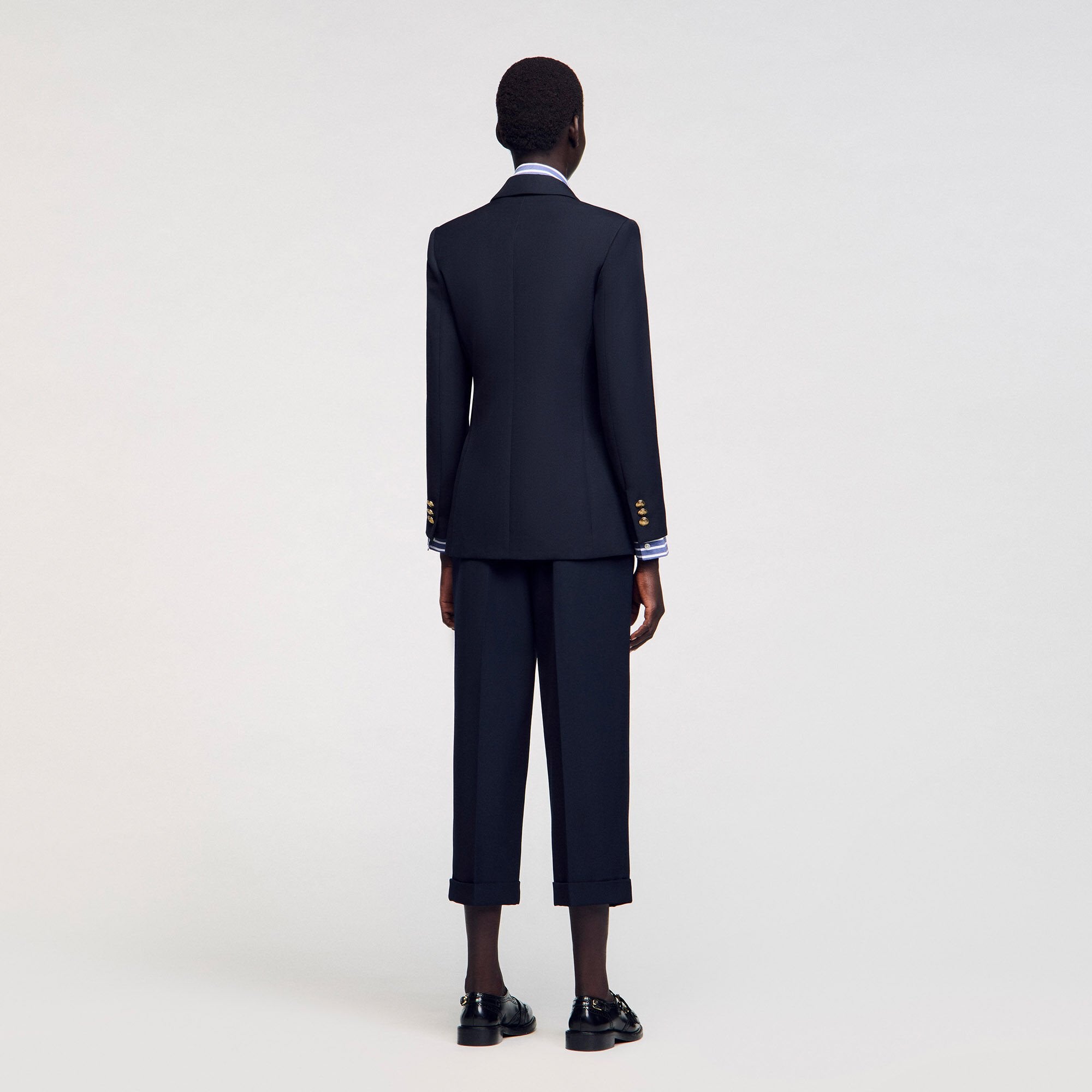Sandro / Double-breasted suit jacket Navy Blue