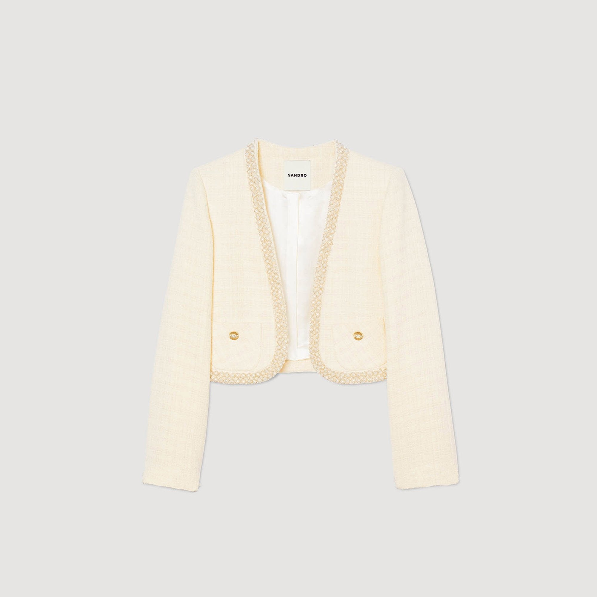 Sandro / Cropped tweed jacket Ecru