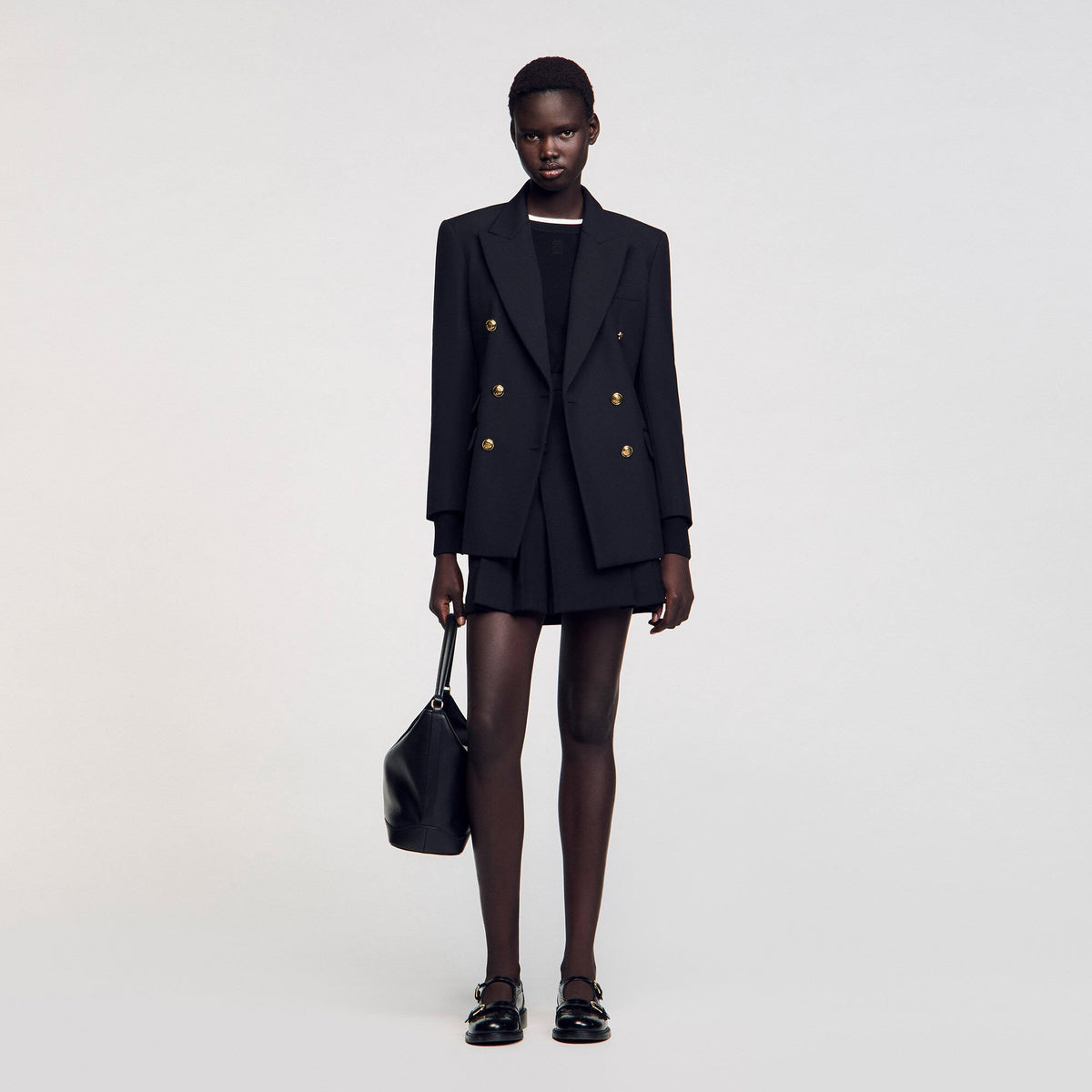 Sandro / Double-breasted suit jacket Black