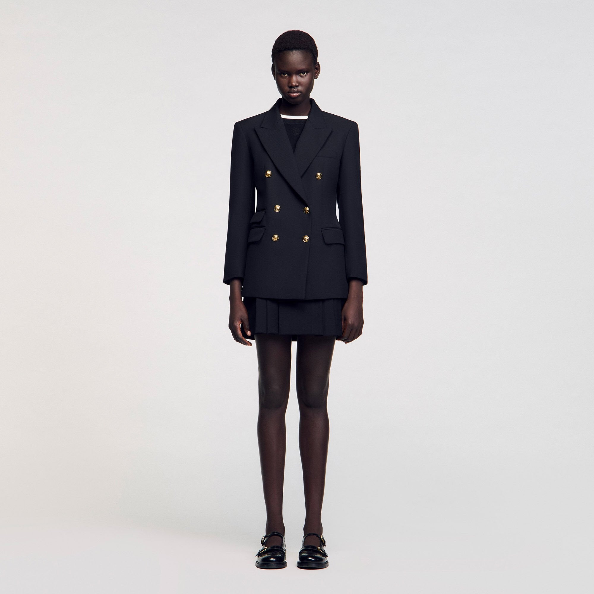 Sandro / Double-breasted suit jacket Black