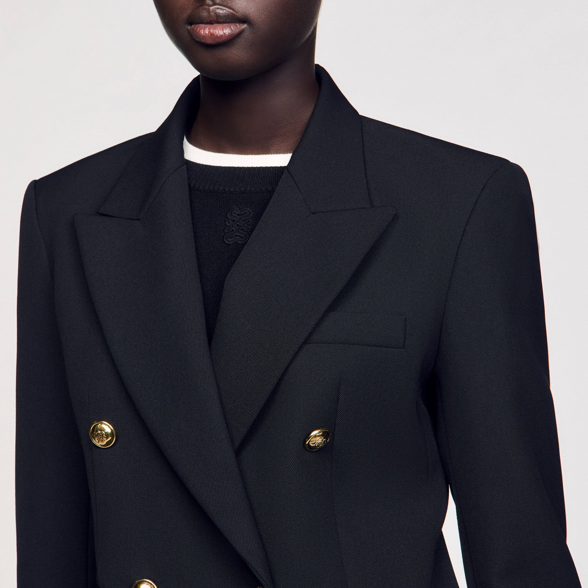 Sandro / Double-breasted suit jacket Black