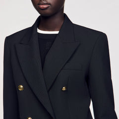 Sandro / Double-breasted suit jacket Black