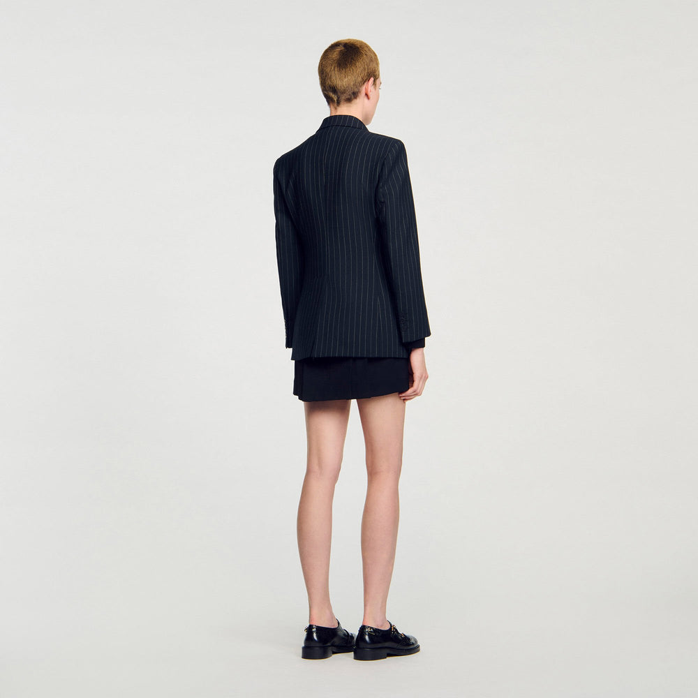 Sandro / Striped suit jacket Black