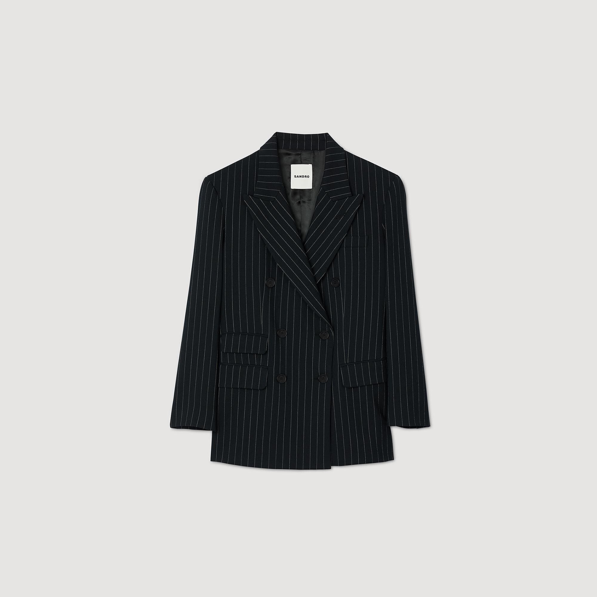 Sandro / Striped suit jacket Black