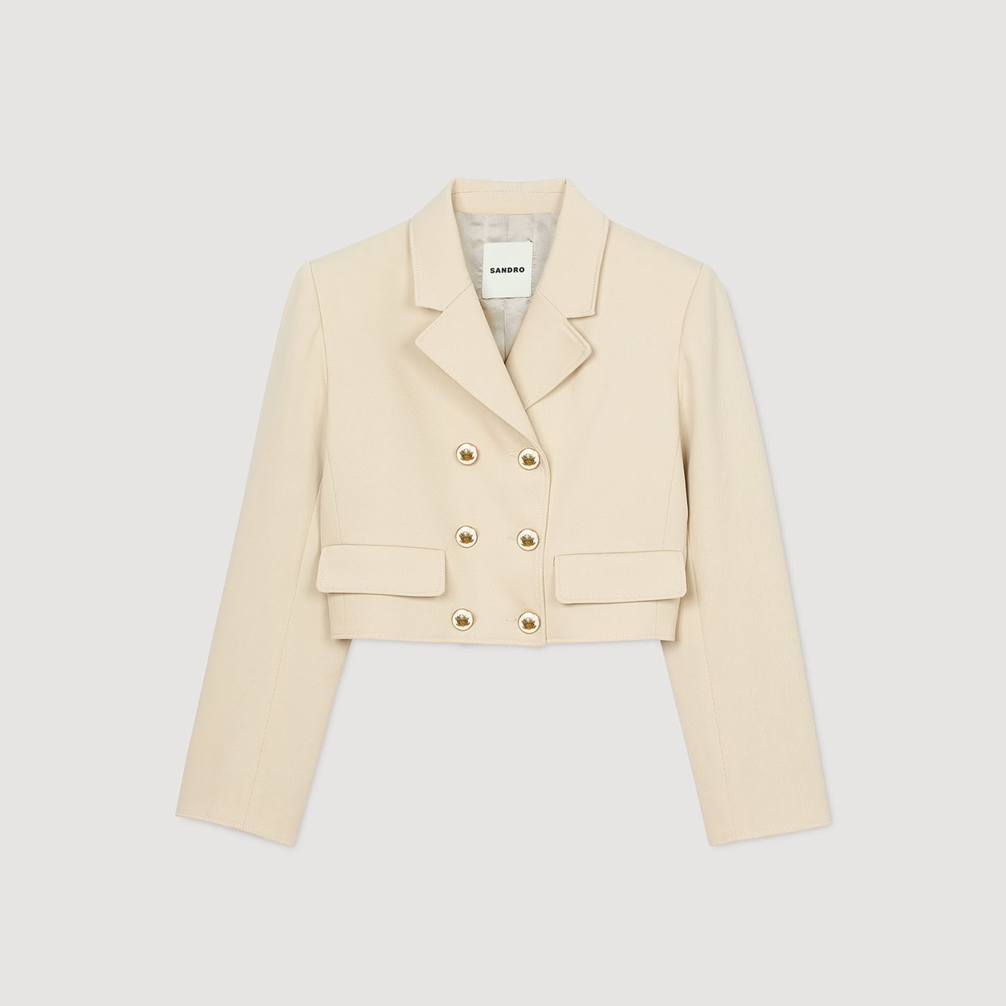 Sandro / Cropped buttoned jacket Sand