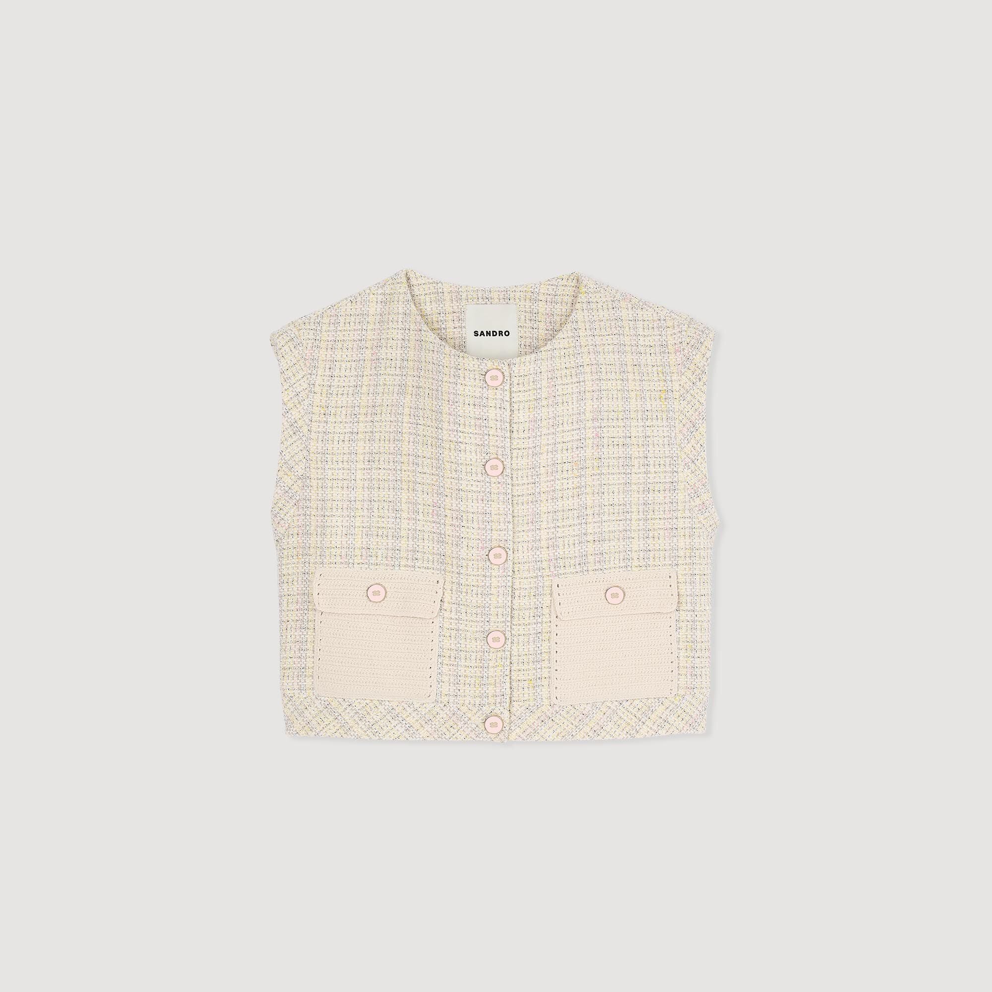 Sandro / Decorative tweed jacket Yellow / Ecru
