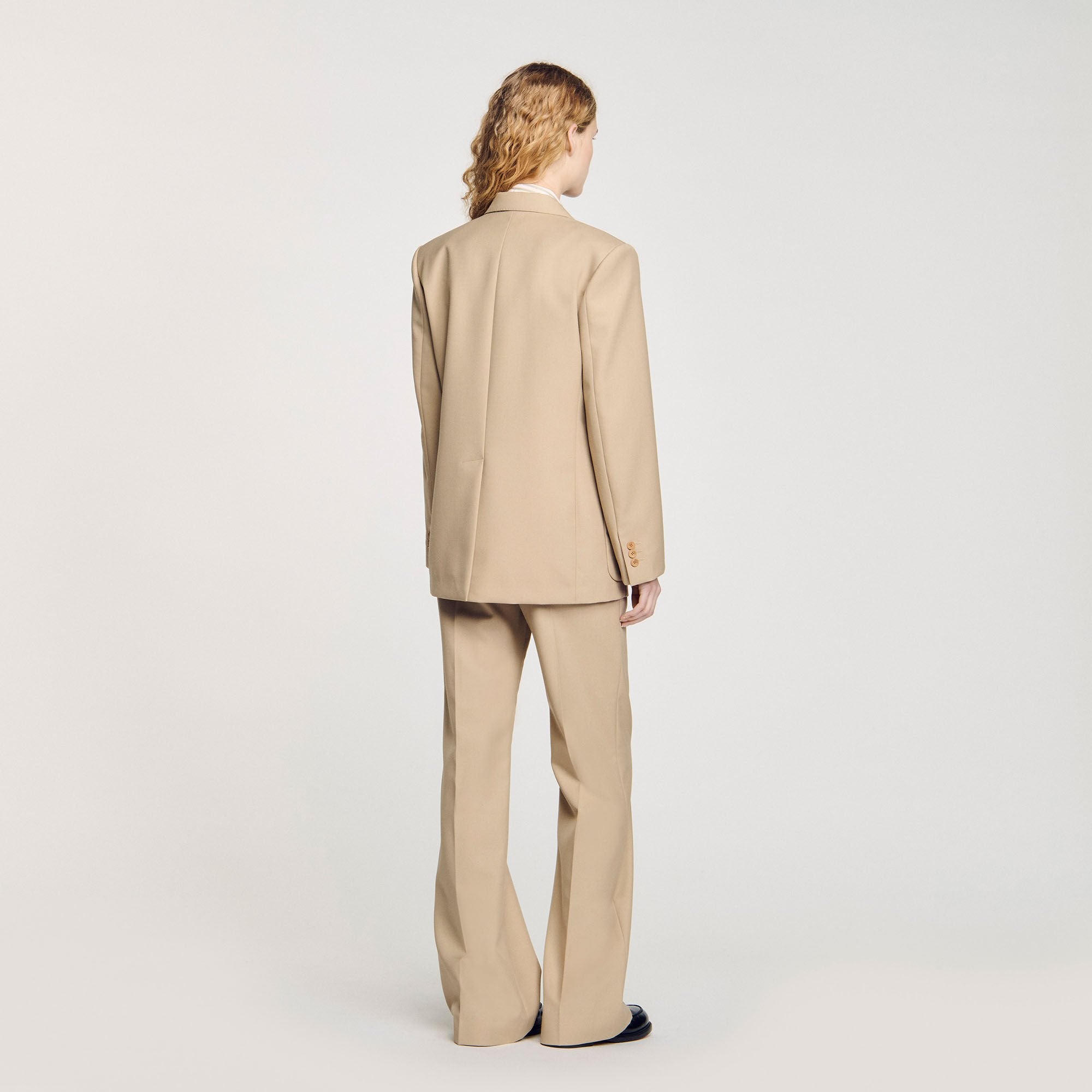 Sandro / Double-breasted suit jacket Sand