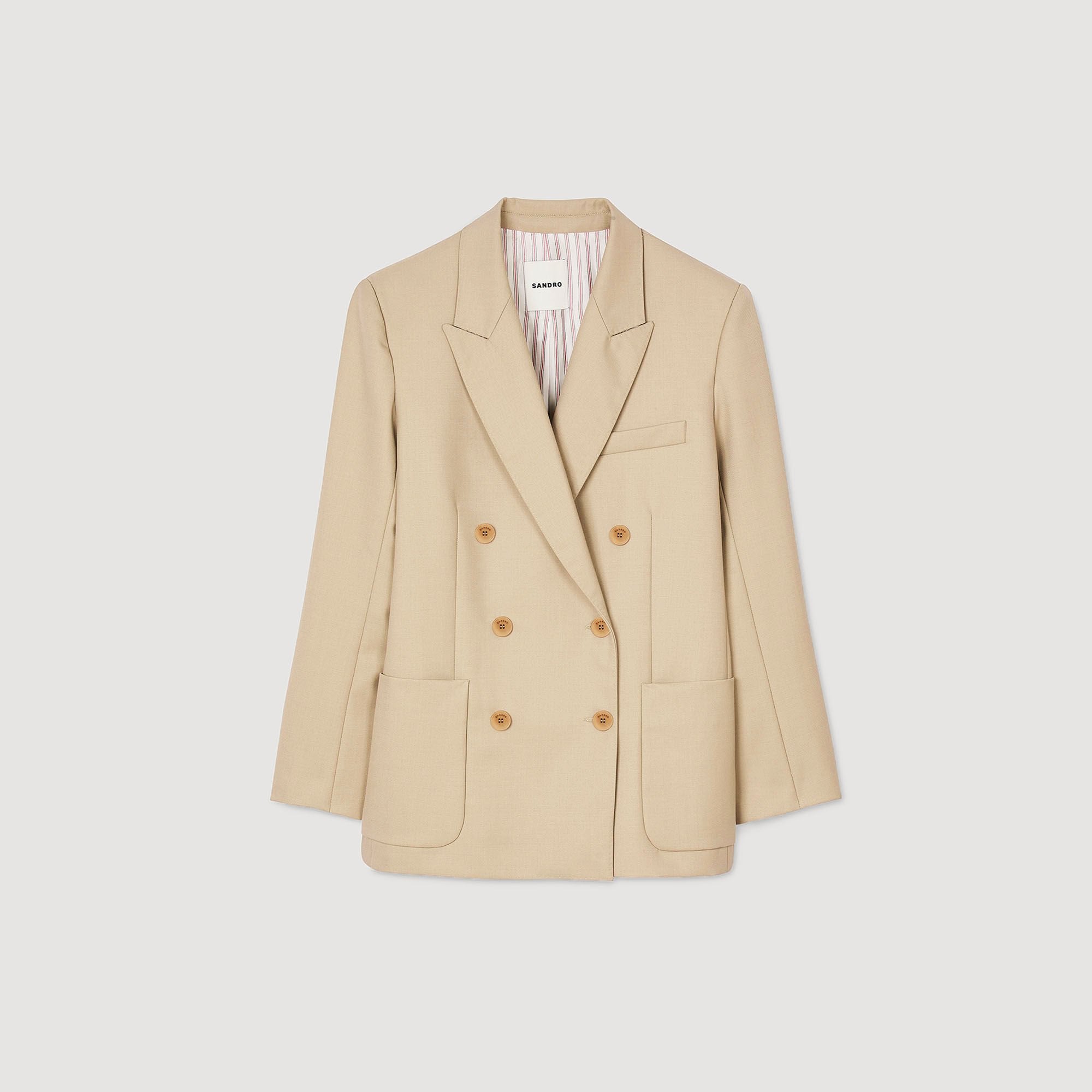 Sandro / Double-breasted suit jacket Sand