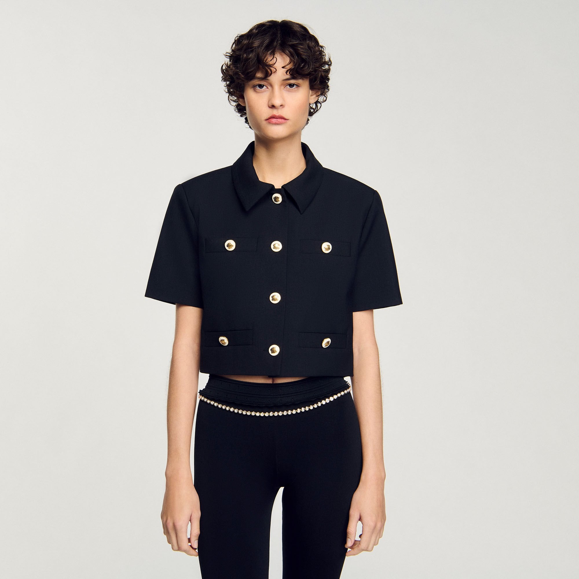 Sandro / Short-sleeved jacket Black