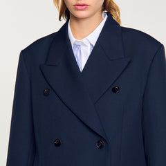 Sandro / Wool blend suit jacket Navy Blue