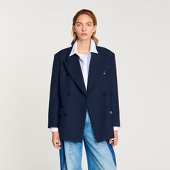 Sandro / Wool blend suit jacket Navy Blue