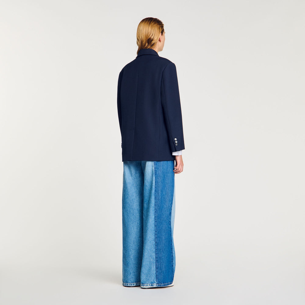 Sandro / Wool blend suit jacket Navy Blue