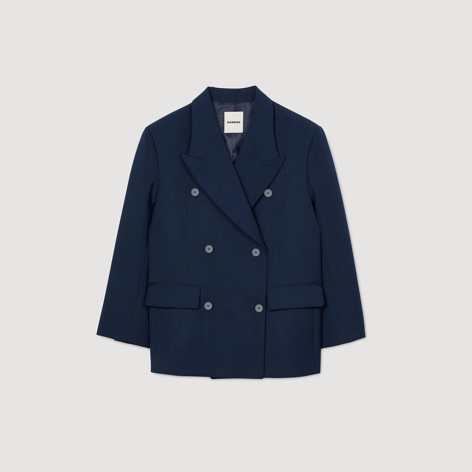 Sandro / Wool blend suit jacket Navy Blue