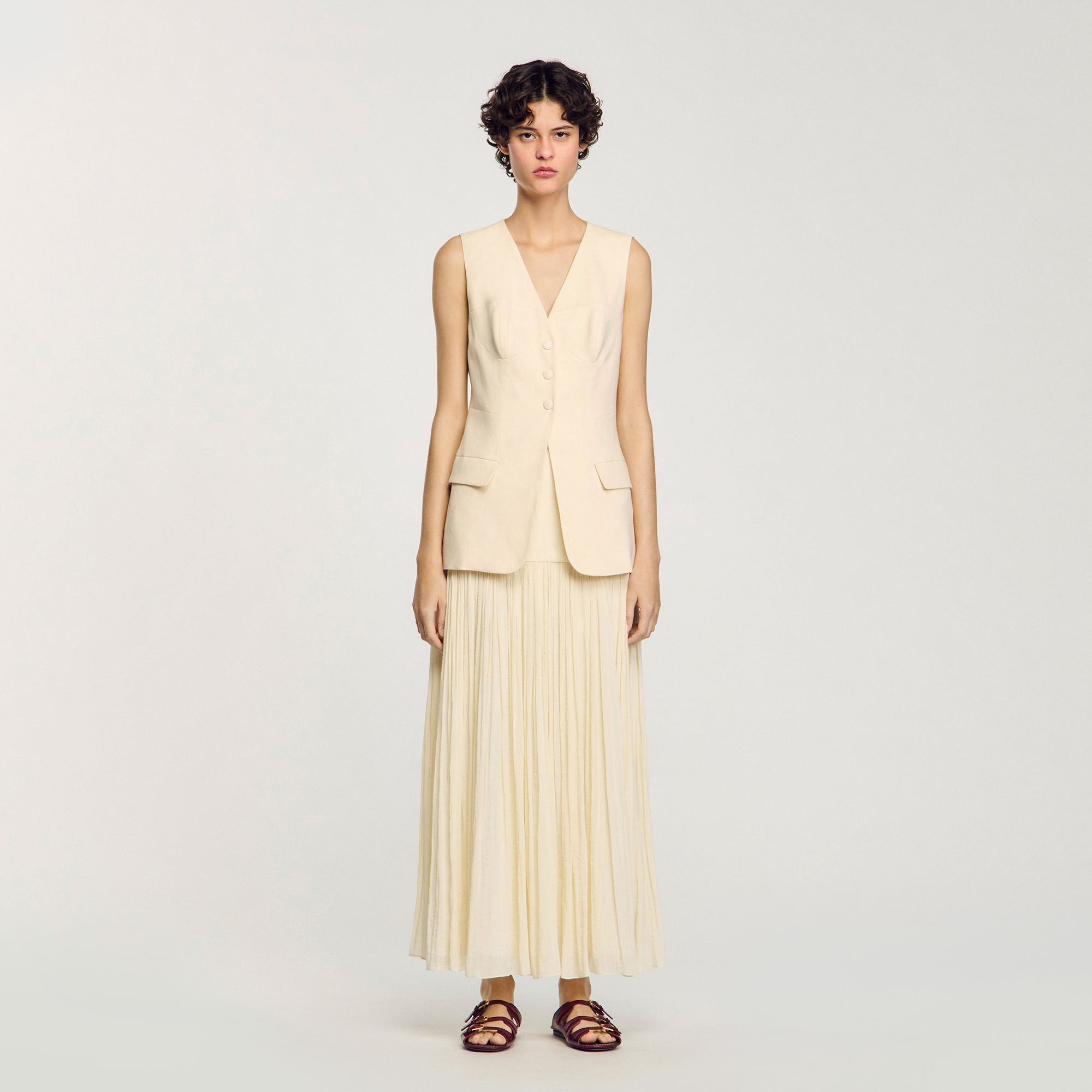 Sandro / Sleeveless vest Ecru