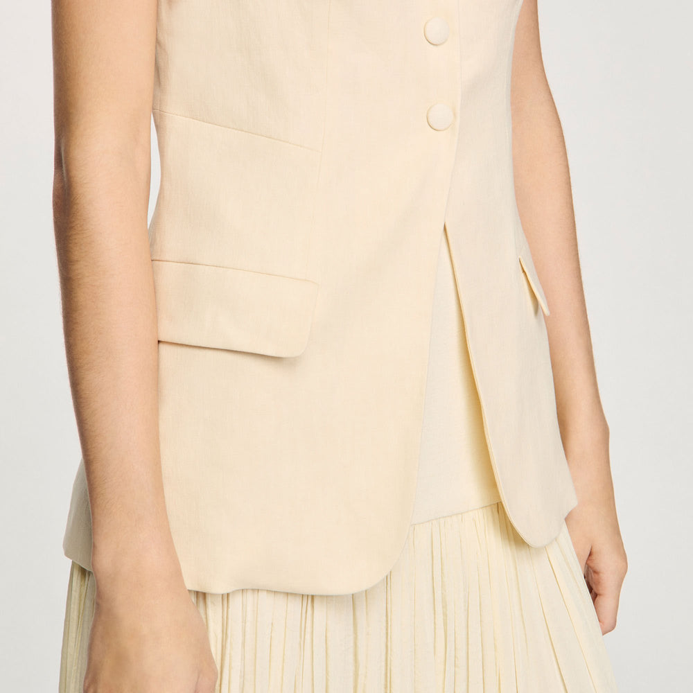 Sandro / Sleeveless vest Ecru