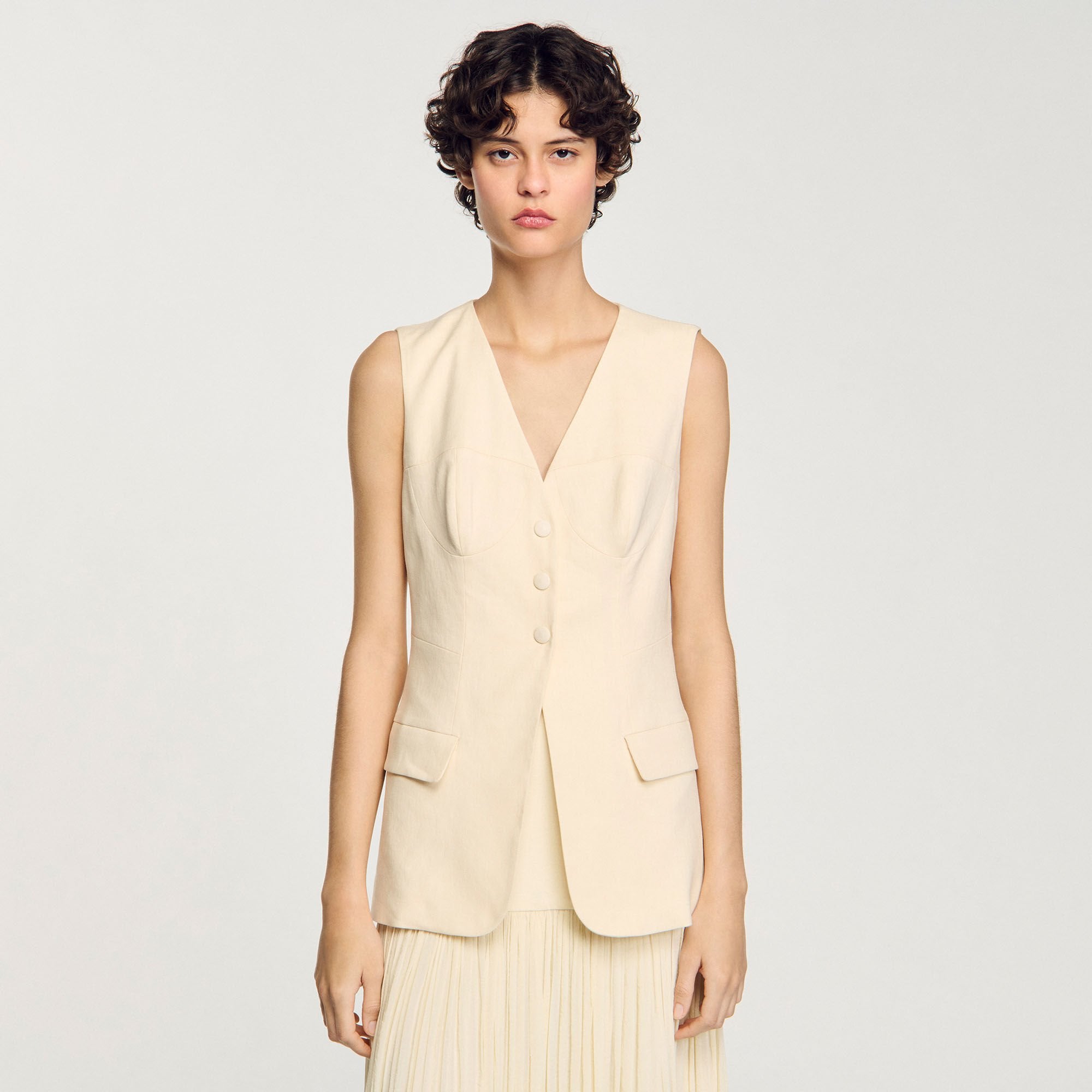 Sandro / Sleeveless vest Ecru