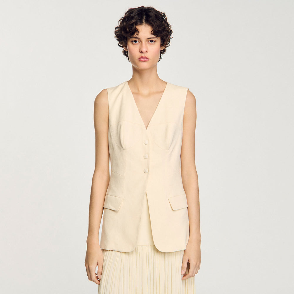 Sandro / Sleeveless vest Ecru