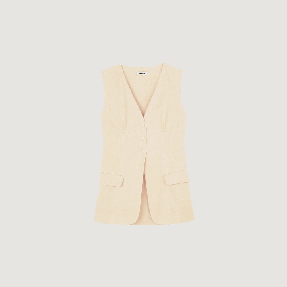 Sandro / Sleeveless vest Ecru
