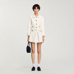 Sandro / Peter Pan collar cropped jacket Ecru
