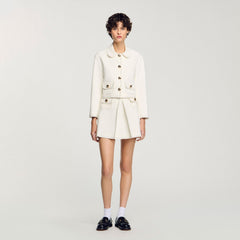 Sandro / Peter Pan collar cropped jacket Ecru