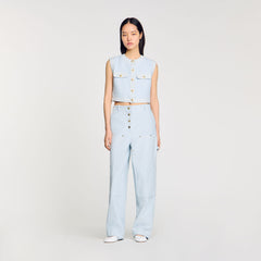 Sandro / Decorative tweed jacket Sky Blue