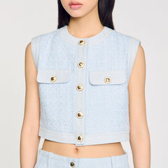 Sandro / Decorative tweed jacket Sky Blue