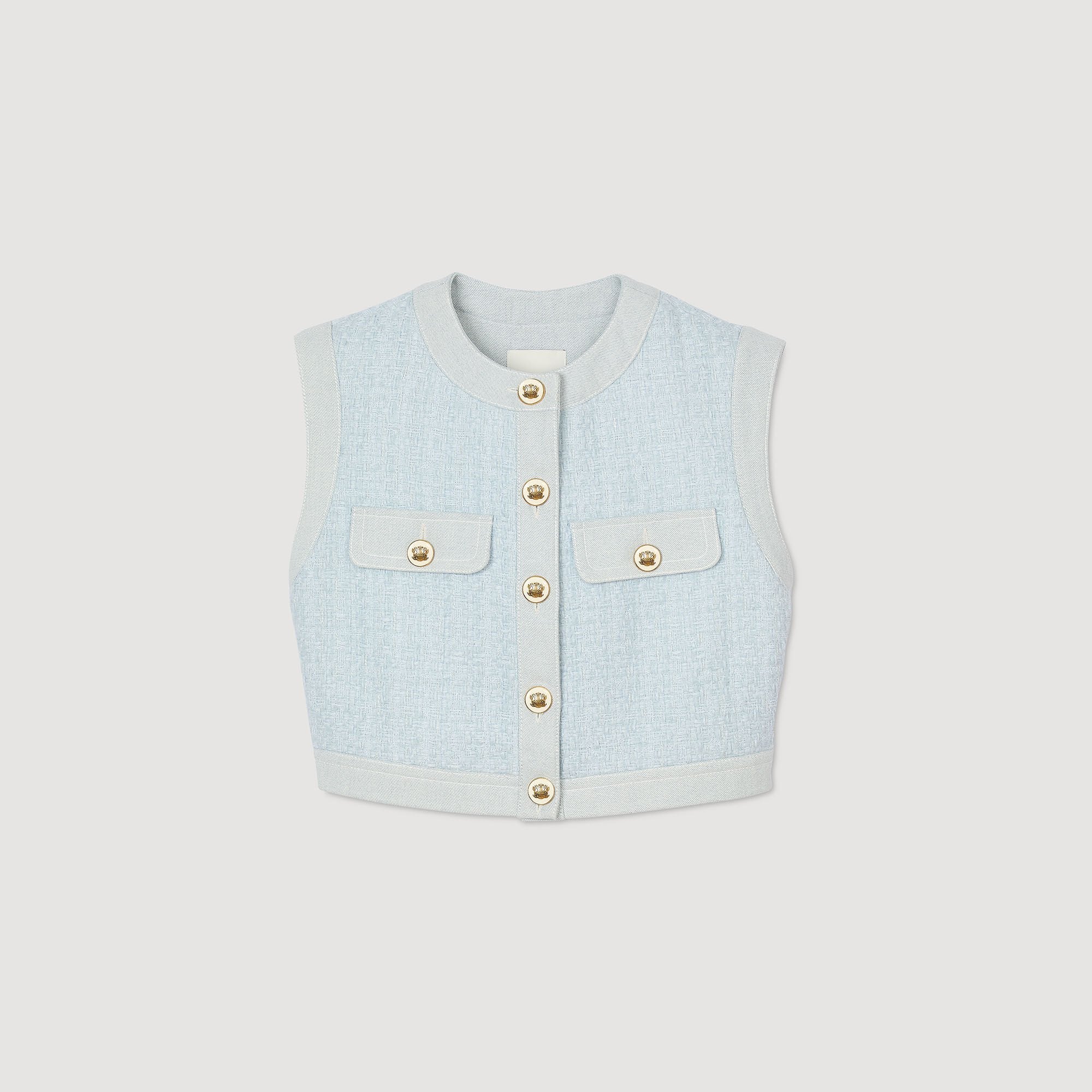 Sandro / Decorative tweed jacket Sky Blue