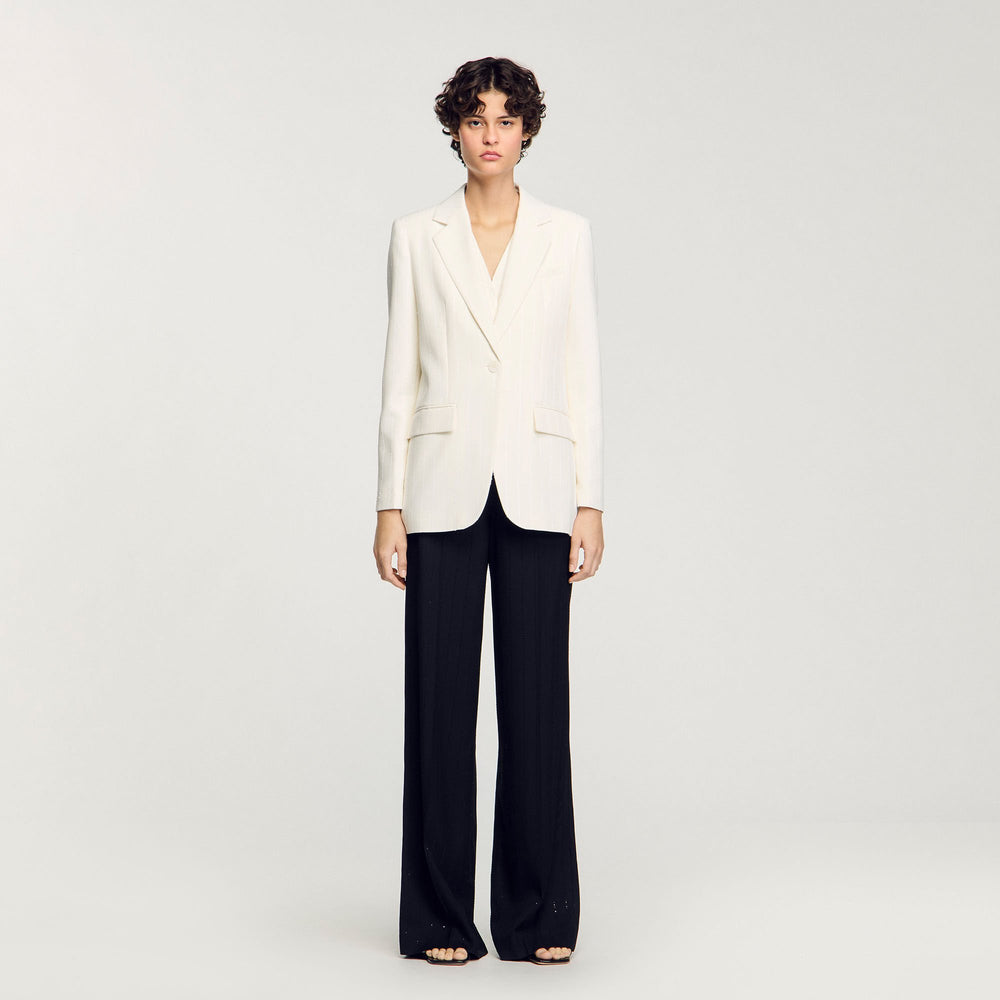 Sandro / Sequinned suit jacket Ecru