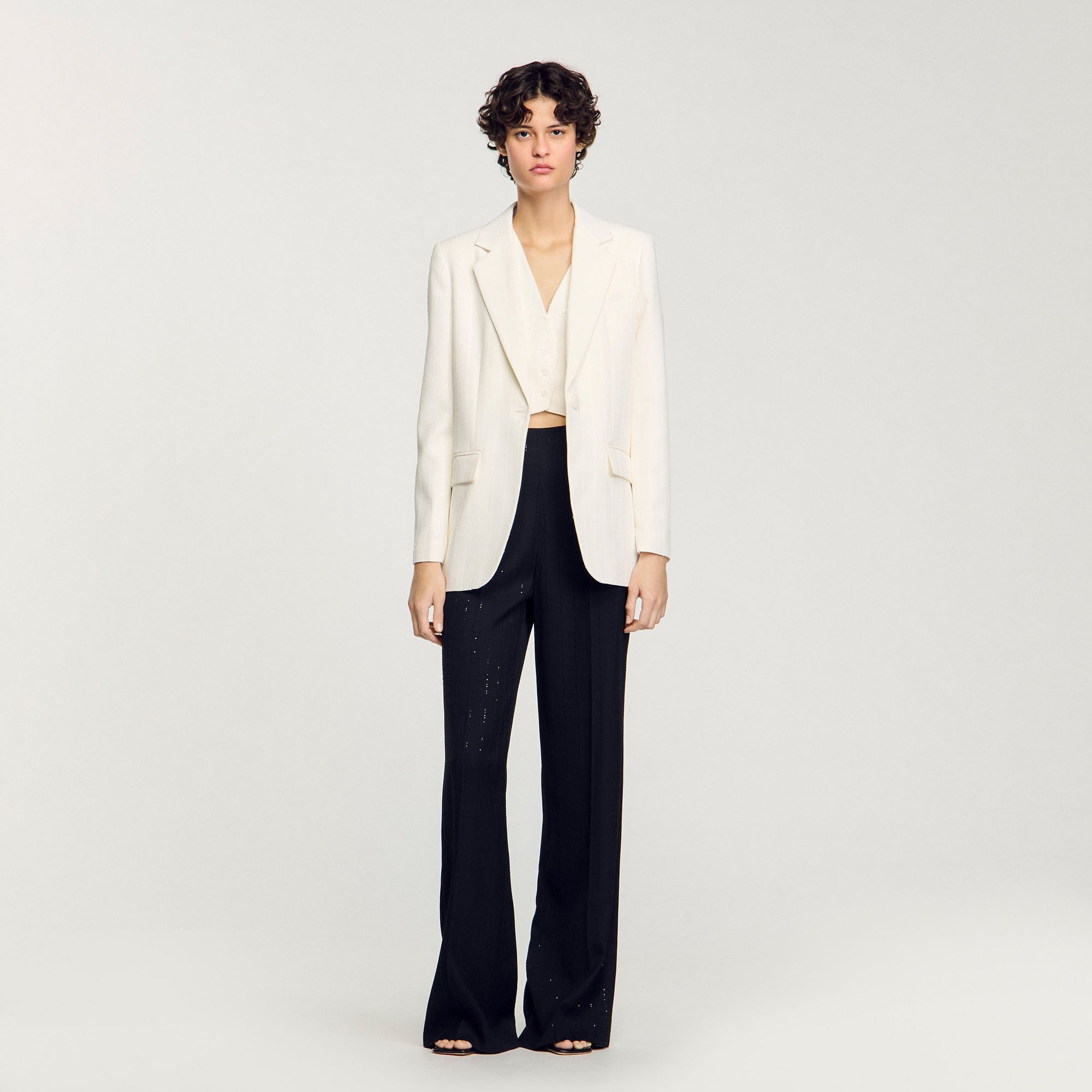 Sandro / Sequinned suit jacket Ecru