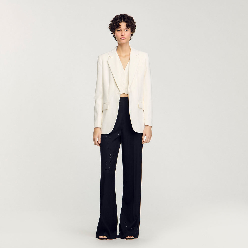 Sandro / Sequinned suit jacket Ecru
