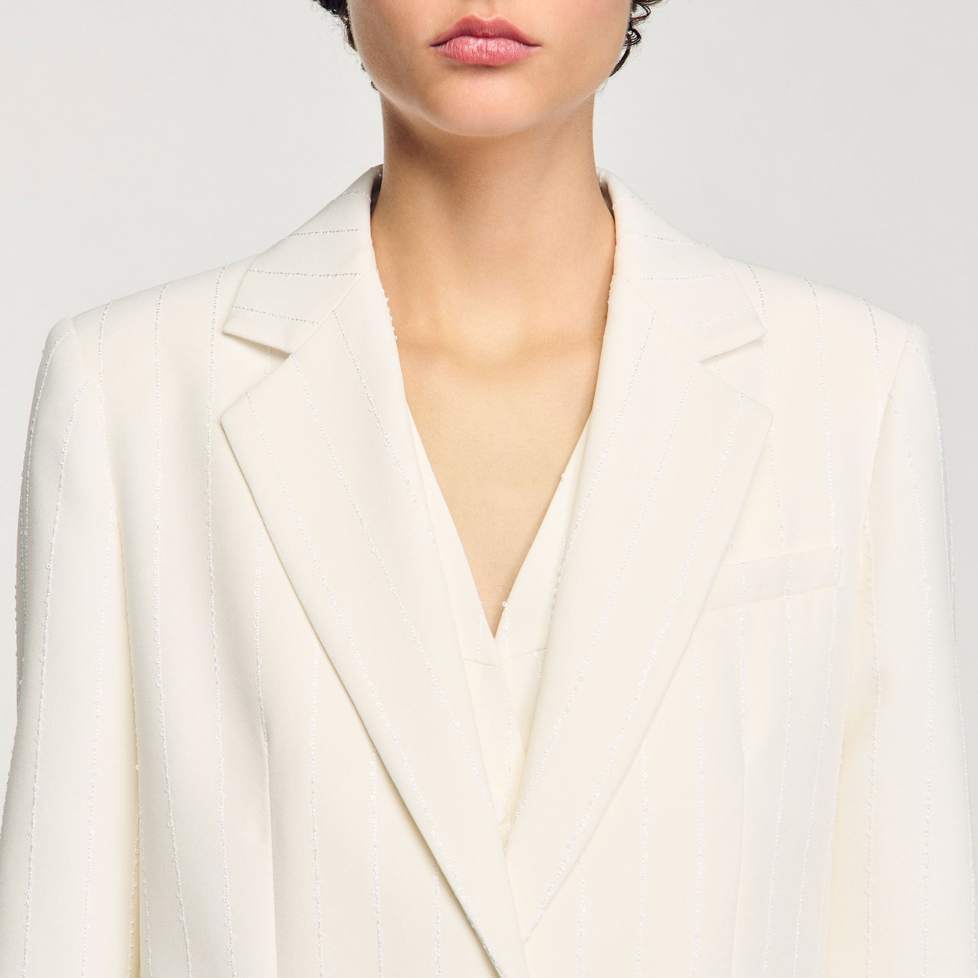 Sandro / Sequinned suit jacket Ecru
