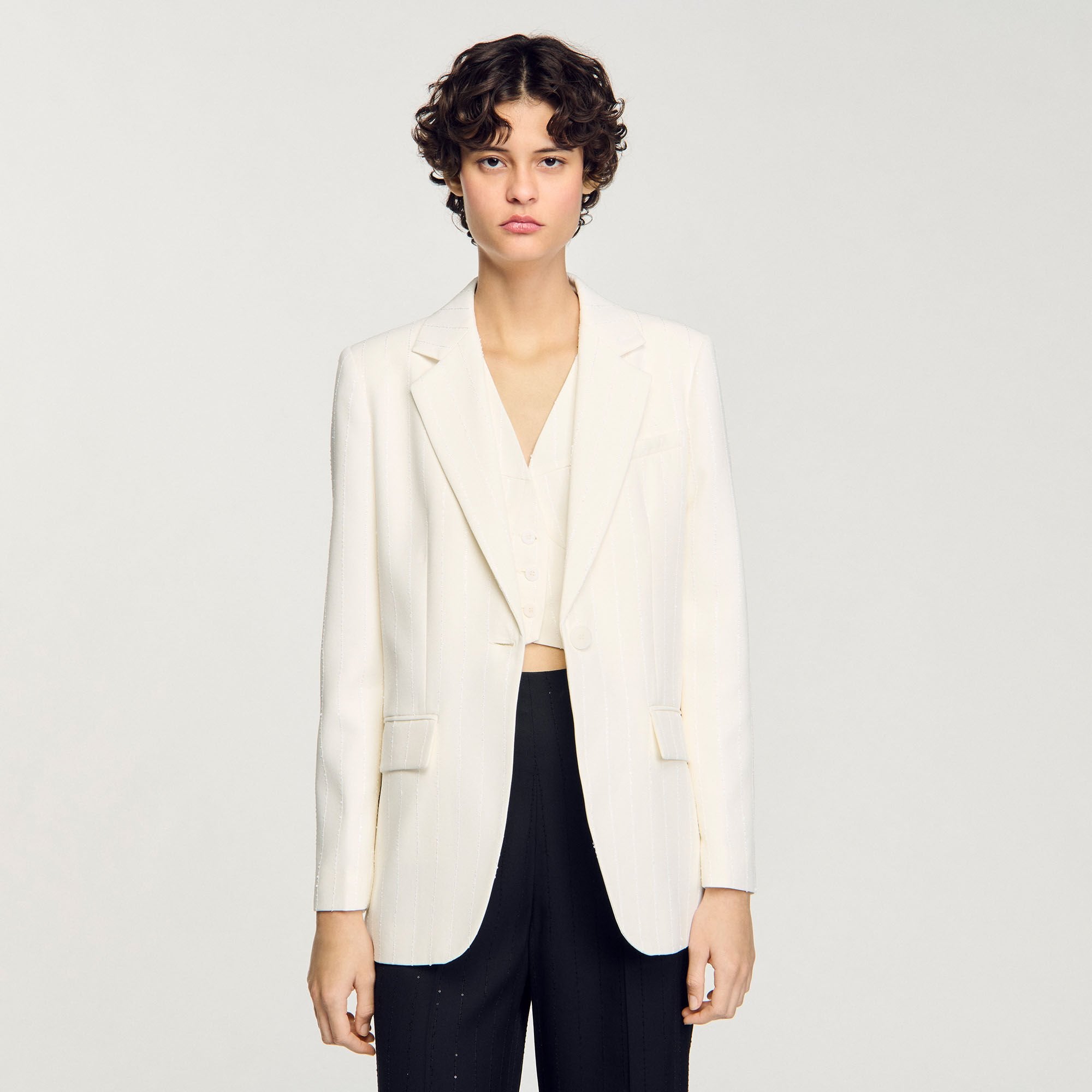Sandro / Sequinned suit jacket Ecru