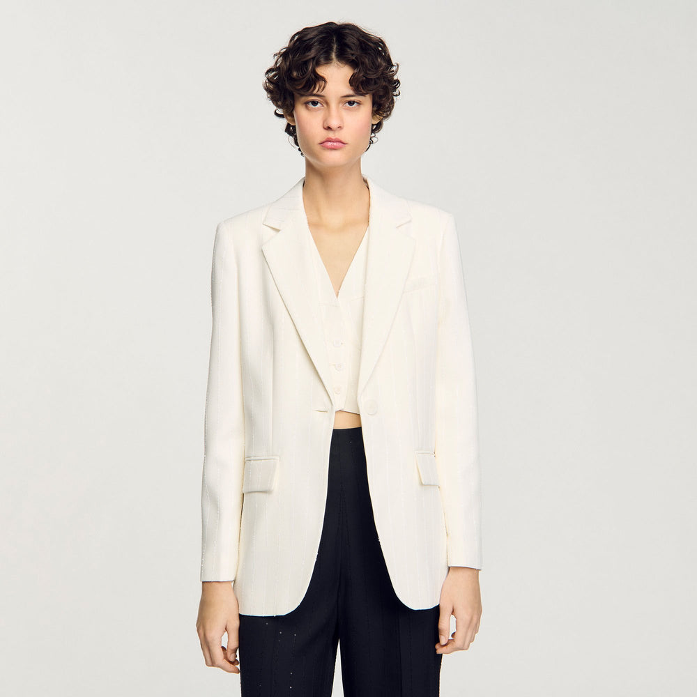 Sandro / Sequinned suit jacket Ecru