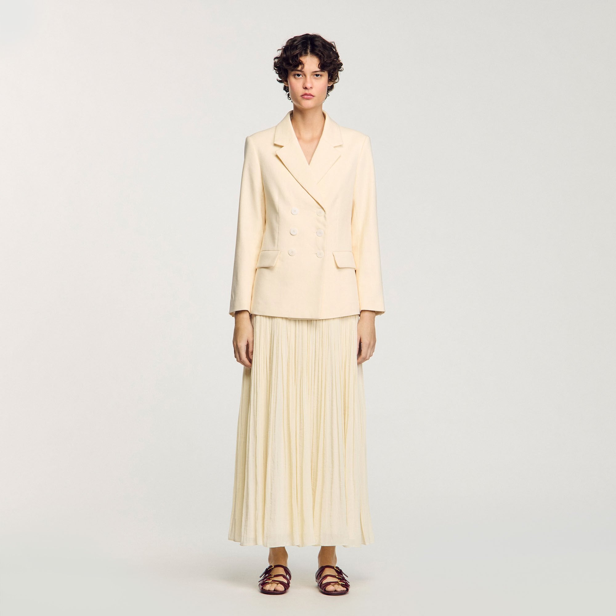 Sandro / Double-breasted suit jacket Ecru