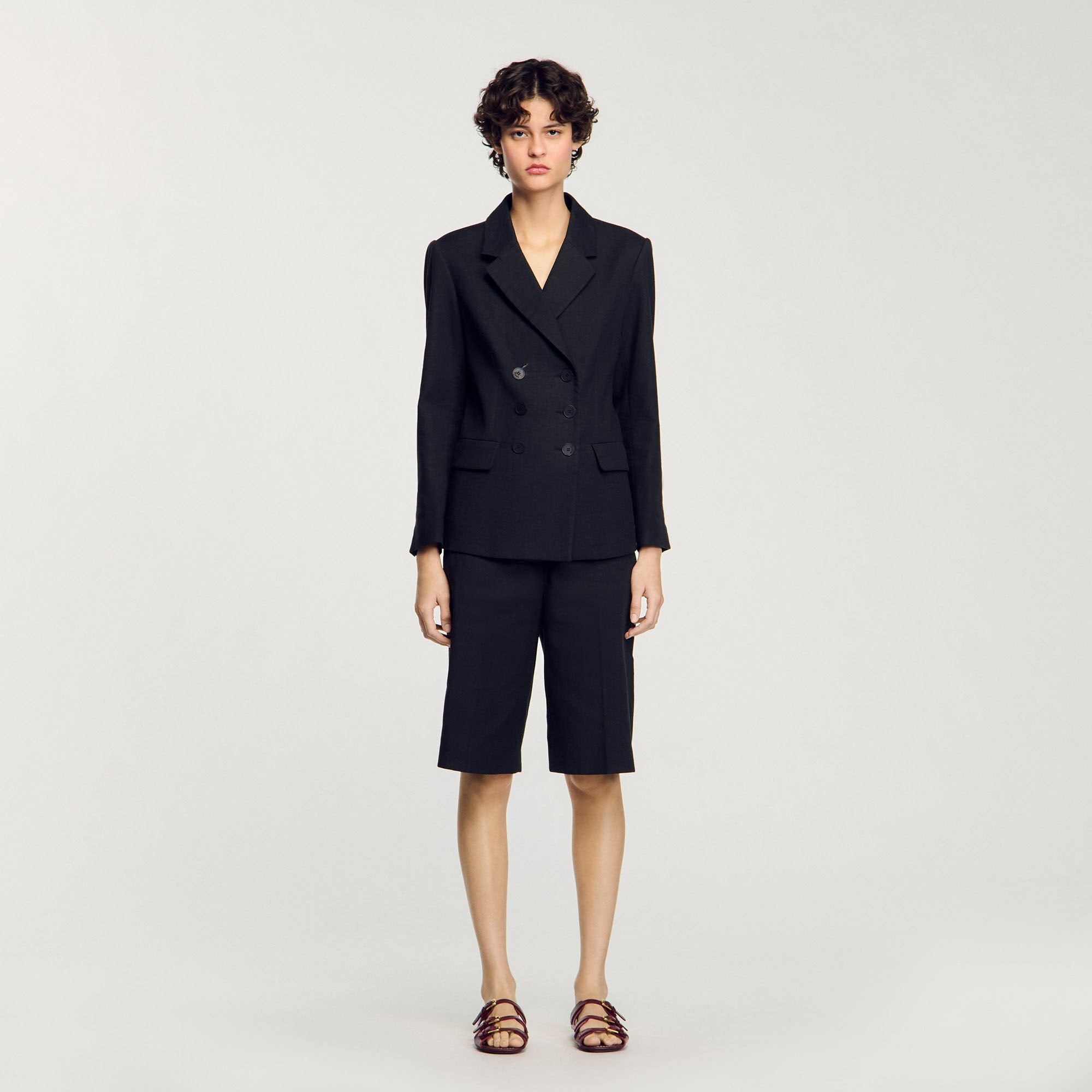 Sandro / Double-breasted suit jacket Black